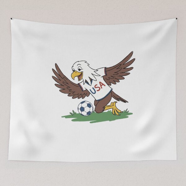 Item preview, Hand Drawn Bald Eagle Soccer Mascot - Sketch Style USA Jersey designed and sold by lamiarte.