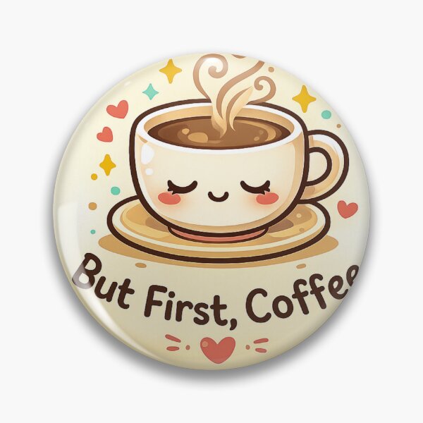 Item preview, But First coffee Cute Kawaii Mug Sticker designed and sold by PremVerse.