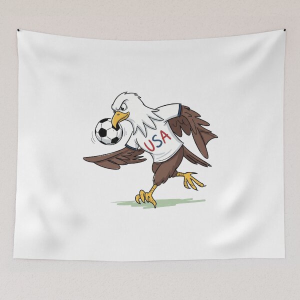 Item preview, Hand Drawn Bald Eagle Soccer Mascot - Sketch Style USA Jersey designed and sold by lamiarte.