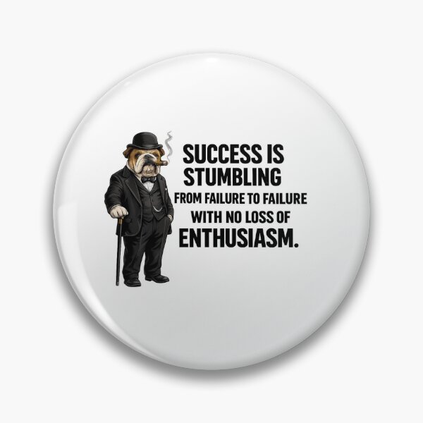 Item preview, Funny English Bulldog Winston Churchill Quote | Success Motivation Dog Art | Inspirational Bulldog Design designed and sold by Donsean22.