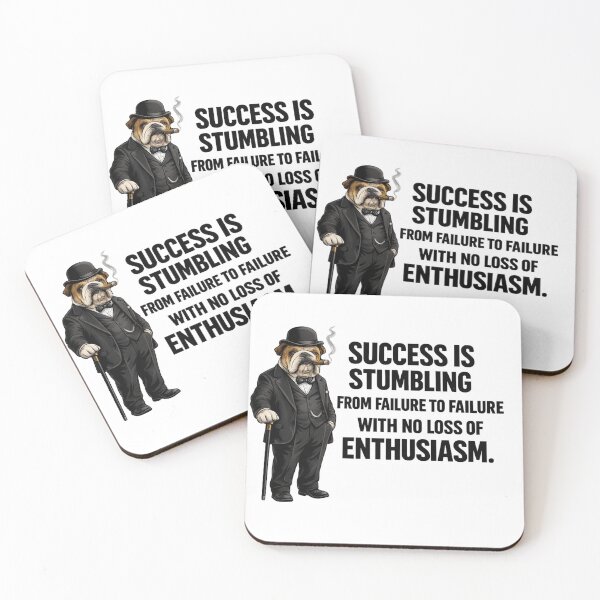 Item preview, Frase divertida de Winston Churchill sobre un bulldog inglés | Arte canino para motivar al éxito | Diseño inspirador de bulldog designed and sold by Donsean22.
