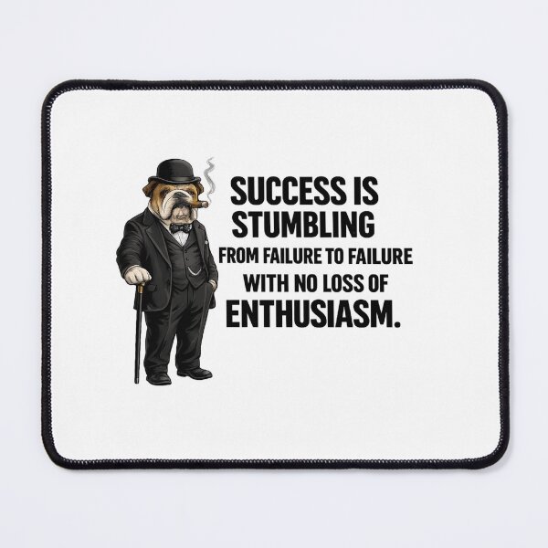 Item preview, Funny English Bulldog Winston Churchill Quote | Success Motivation Dog Art | Inspirational Bulldog Design designed and sold by Donsean22.