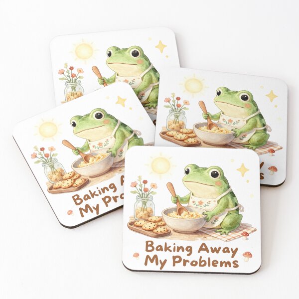 Item preview, Cottagecore Baking Frog Sticker designed and sold by Cozy Chaos Studio Co.