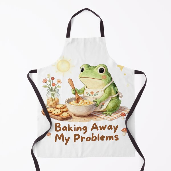 Item preview, Cottagecore Baking Frog Sticker designed and sold by Cozy Chaos Studio Co.