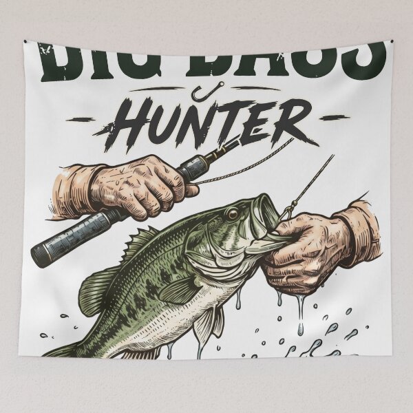 Item preview, Big Bass Hunter Trophy Angler Design designed and sold by TeeVerse27.
