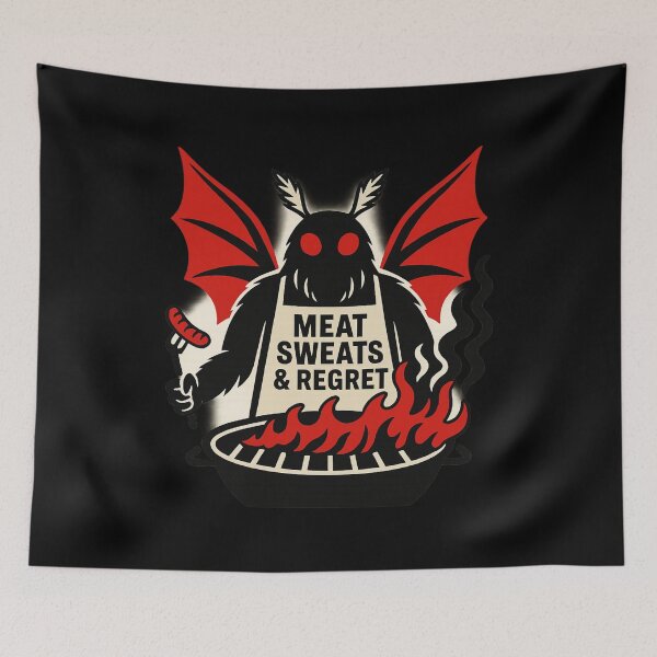 Item preview, Meat Sweats & Regret – Mothman BBQ Cryptid Design designed and sold by Altered Array, LLC.