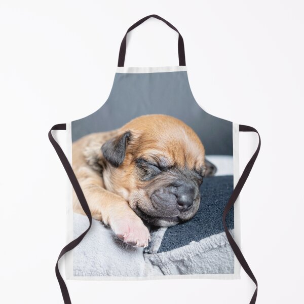 Item preview, Newborn Puppy Sleeping on Contrast Pillow - Adorable Baby Dog Photography - Serene Pet Portrait designed and sold by WildGentlemen.