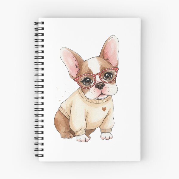 Item preview, Cozy French Bulldog in Sweater & Red Glasses | Cute Frenchie Aesthetic Gift designed and sold by NUVYStudio.