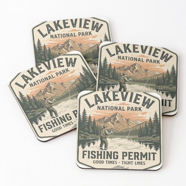 Item preview, Lakeview National Park Fishing Permit Design designed and sold by TeeVerse27.