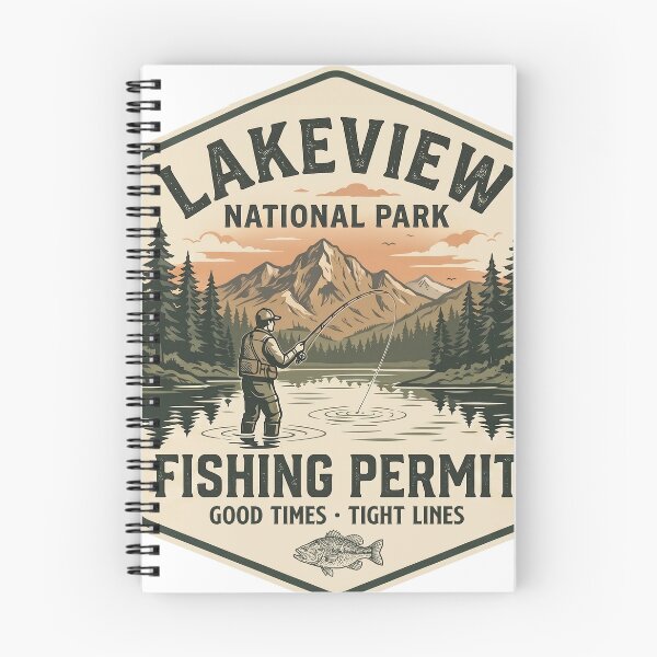 Item preview, Lakeview National Park Fishing Permit Design designed and sold by TeeVerse27.