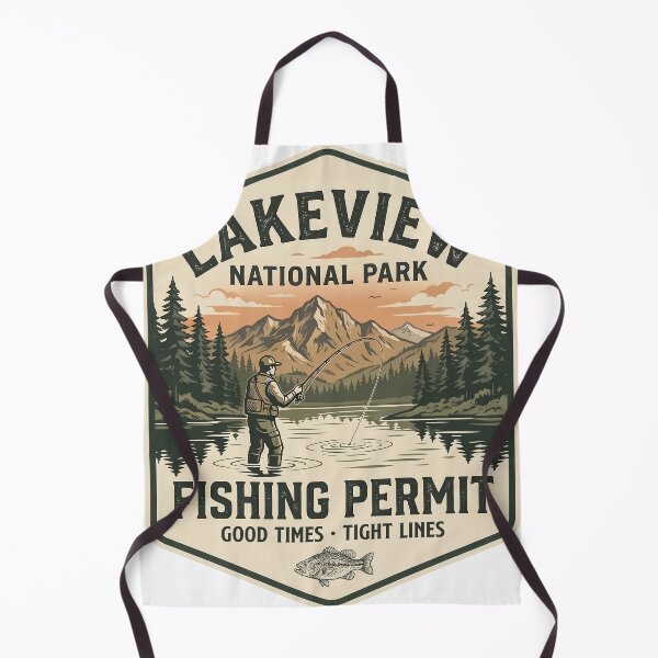 Item preview, Lakeview National Park Fishing Permit Design designed and sold by TeeVerse27.