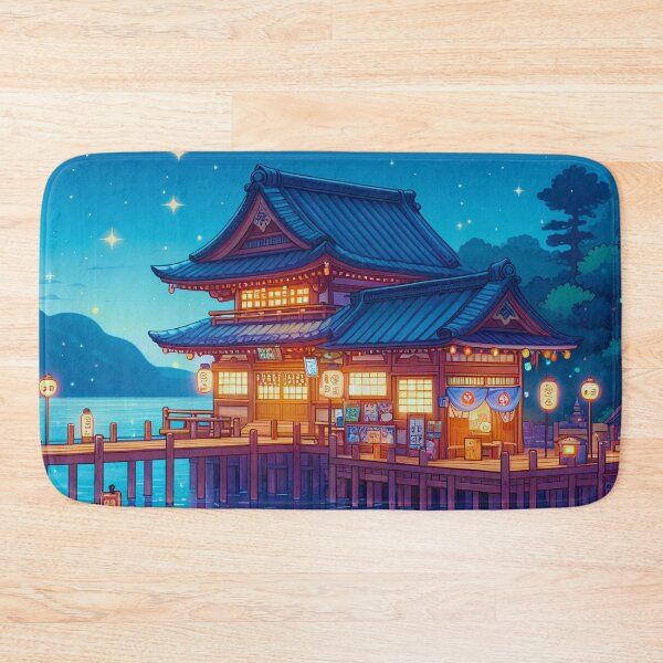 Item preview, Midnight Ryokan on the Water designed and sold by ZenGrooves.