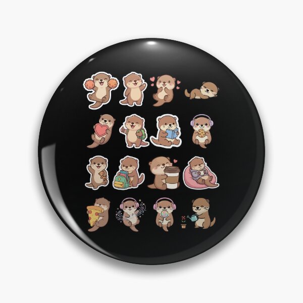 Item preview, Funny Kawaii Chibi Otters Pack designed and sold by creativerooney.