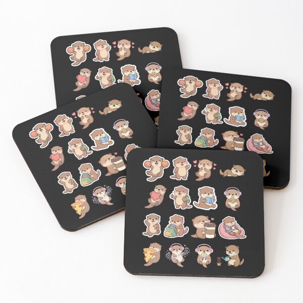 Item preview, Funny Kawaii Chibi Otters Pack designed and sold by creativerooney.