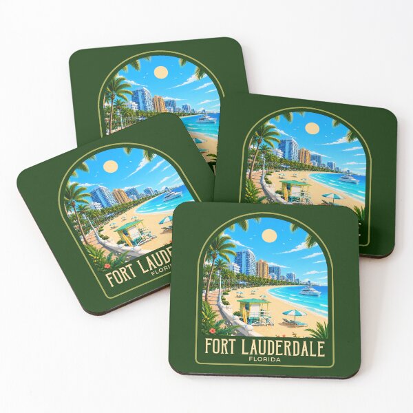 Item preview, Fort Lauderdale Vintage Travel Illustration designed and sold by HomeLivingCo.