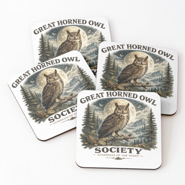 Item preview, Great Horned Owl Society Vintage Woodland Design designed and sold by PawverseDesigns.