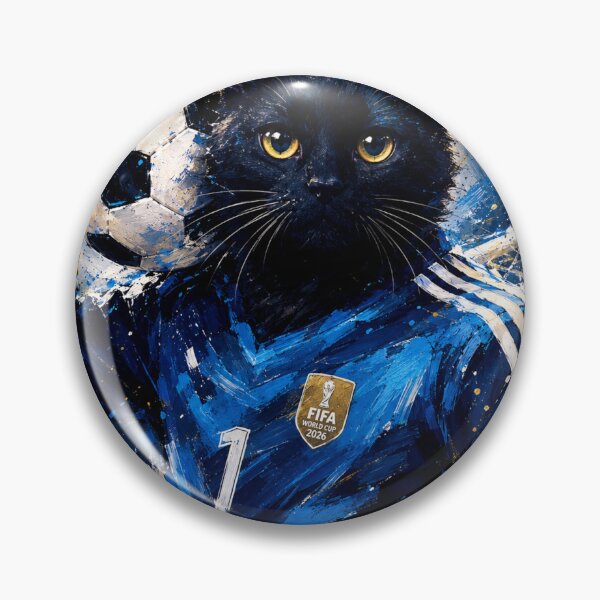 Item preview, Soccer Goalkeeper Cat Art | Cute Black Cat Football Illustration | Sports Wall Decor designed and sold by AbstractAuraArt.