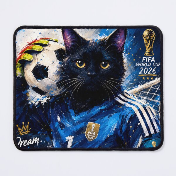 Item preview, Soccer Goalkeeper Cat Art | Cute Black Cat Football Illustration | Sports Wall Decor designed and sold by AbstractAuraArt.