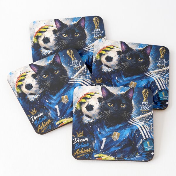 Item preview, Soccer Goalkeeper Cat Art | Cute Black Cat Football Illustration | Sports Wall Decor designed and sold by AbstractAuraArt.