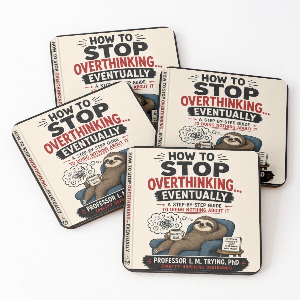 Item preview, Lazy Sloth Overthinker Book Cover designed and sold by radiogalaxy.