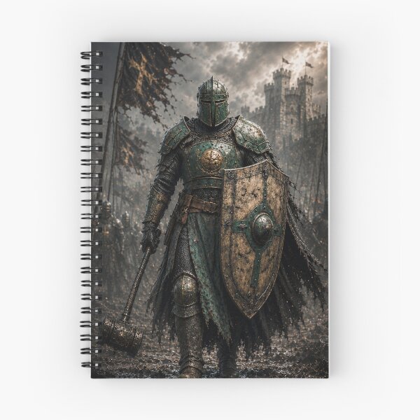 Item preview, Armored green knight with shield and war hammer designed and sold by Historim.