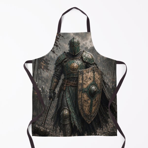 Item preview, Armored green knight with shield and war hammer designed and sold by Historim.