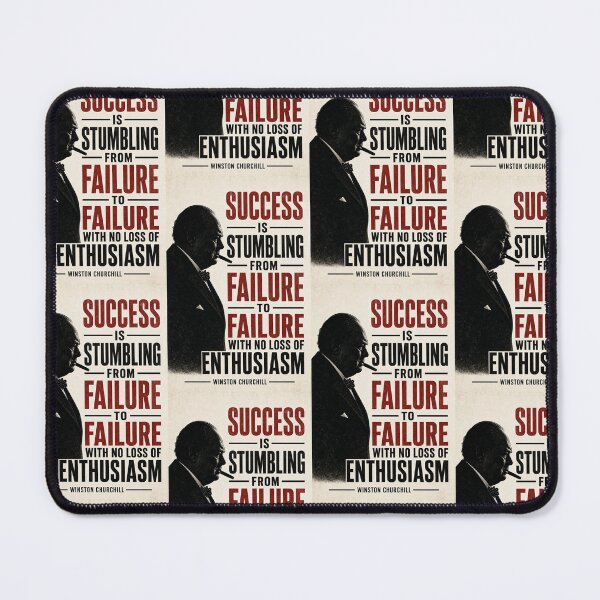 Item preview, Powerful Winston Churchill Success Quote Silhouette | Inspirational Motivation Typography | Failure to Success Art designed and sold by Donsean22.