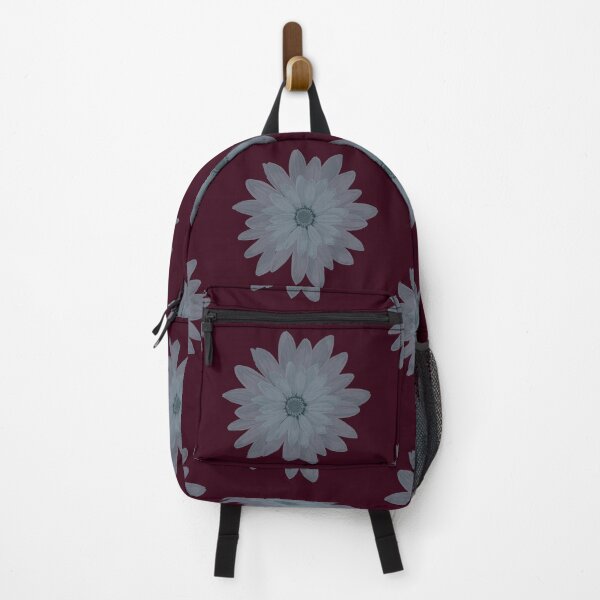 Item preview, Silver Grey Daisy on Deep Burgundy Floral Pattern designed and sold by Jyoti Digital Artist.