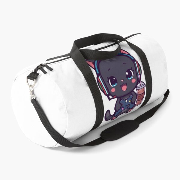 Item preview, Kawaii Gamer Cat Drinking Iced Coffee | Cute Gaming Kitten Sticker designed and sold by Stylestickers55.