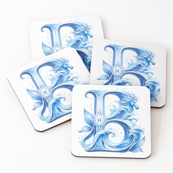 Item preview, Aqua Equus Horse-Pisces Letter B designed and sold by BlissBlvdShop.