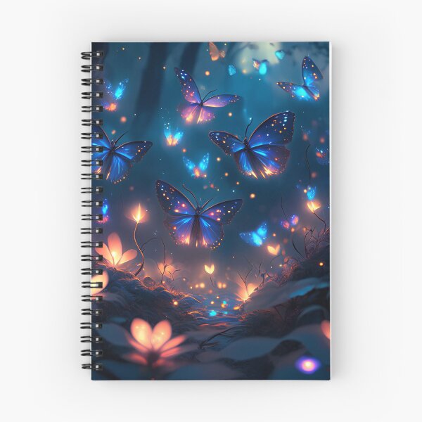 Item preview, Magical Glowing Butterfly Forest Night Scene Fantasy Art designed and sold by stylishdzign.