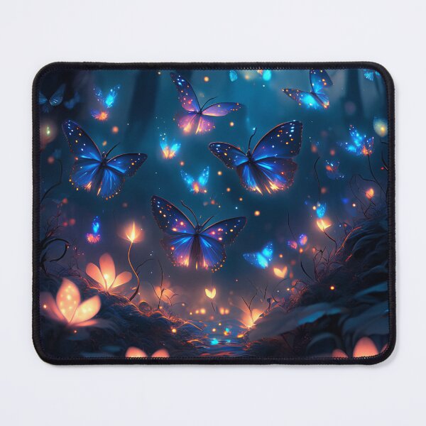 Item preview, Magical Glowing Butterfly Forest Night Scene Fantasy Art designed and sold by stylishdzign.