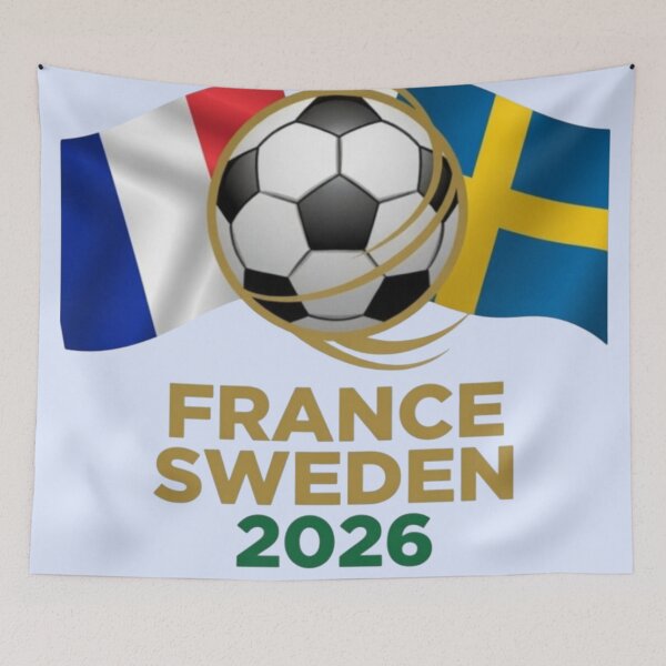 Item preview, France vs Sweden Soccer 2026 | Football Match Poster designed and sold by Nexus Space.