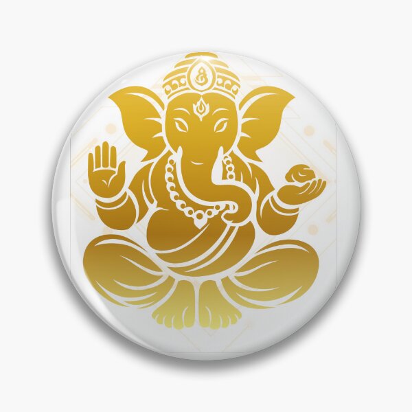 Item preview, Vighnaharta Lord Ganesha Golden Geometric Tech Art designed and sold by BOBSHAZ.