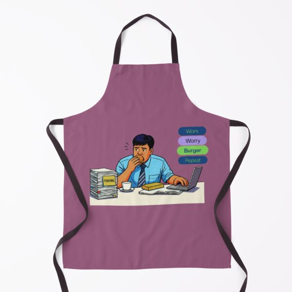 Item preview, Funny Relatable Office Stress Work Worry Burger Repeat Graphic designed and sold by Miheerala.