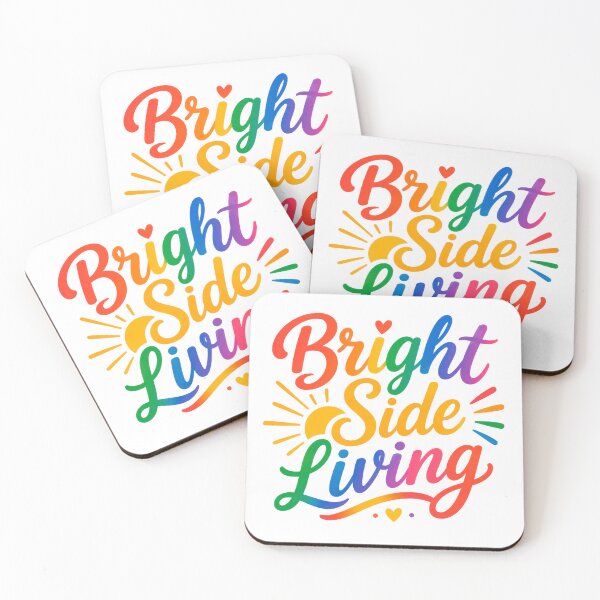 Item preview, Bright Side Living Rainbow Typography Positive Quote designed and sold by INVITOARTE.