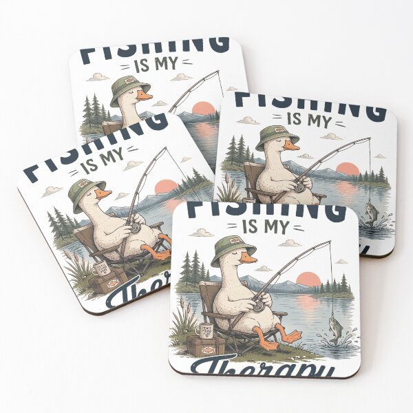 Item preview, Fishing Is My Therapy Duck Fishing Design designed and sold by TeeVerse27.