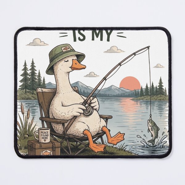 Item preview, Fishing Is My Therapy Duck Fishing Design designed and sold by TeeVerse27.