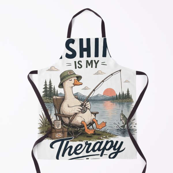 Item preview, Fishing Is My Therapy Duck Fishing Design designed and sold by TeeVerse27.