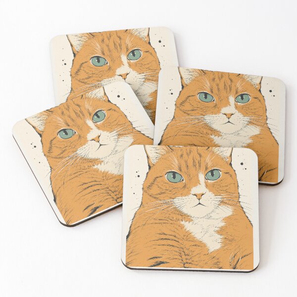 Item preview, Jade Stare Ginger Cat Japanese Ink Art designed and sold by Petinkart | INK SOULS.