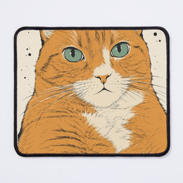 Item preview, Jade Stare Ginger Cat Japanese Ink Art designed and sold by Petinkart | INK SOULS.