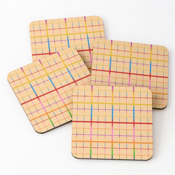 Item preview, Colorful Rainbow Windowpane Grid Check - Orange  designed and sold by PatternTitan.
