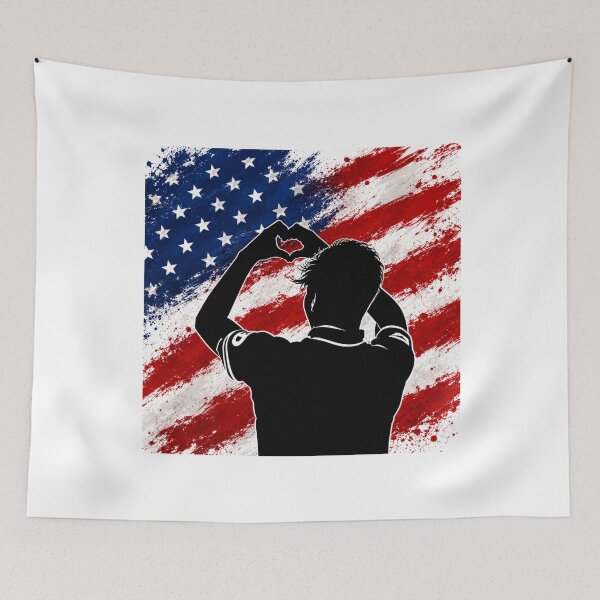 Item preview, USA Pride Heart Hands Art designed and sold by BagFactoryUK.