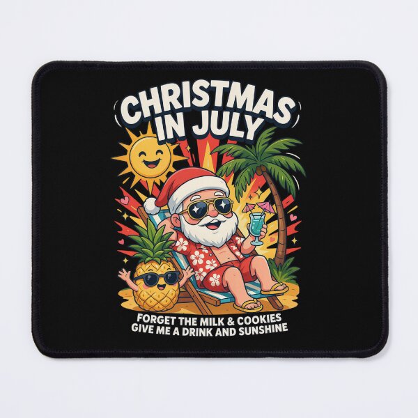 Item preview, Christmas In July – Funny Santa Beach Shirt Cute Summer Holiday Gift Forget Milk and Cookies V5 designed and sold by DarylWelsh2024.