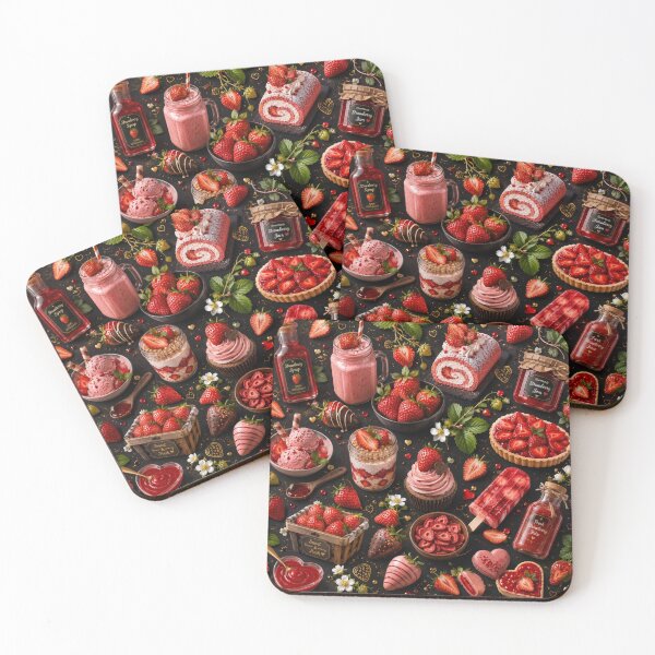 Item preview, Strawberry Pattern Fruit Seamless Print designed and sold by Aramdesing.