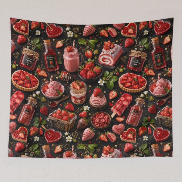 Item preview, Strawberry Pattern Fruit Seamless Print designed and sold by Aramdesing.