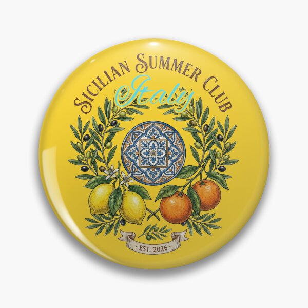 Item preview, Sicilian Summer Club Italy T-Shirt - Vintage Mediterranean Citrus Crest Graphic Tee - Retro Italian Tile Apparel, Lemon and Orange Botanical Shirt, European Vacation Gift T-Shirt designed and sold by justyna-s28.