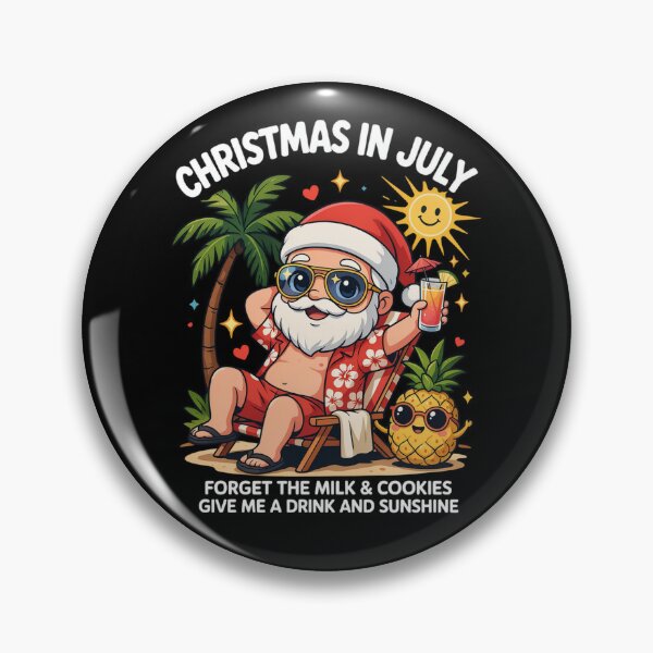 Item preview, Christmas In July – Funny Santa Beach Shirt Cute Summer Holiday Gift Forget Milk and Cookies V6 designed and sold by DarylWelsh2024.
