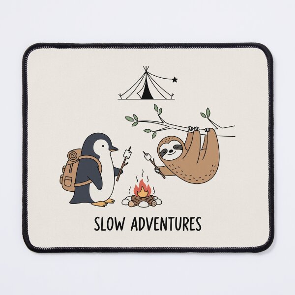 Item preview, Slow Adventures Cute Sloth and Penguin Camping designed and sold by Amir Faysal.