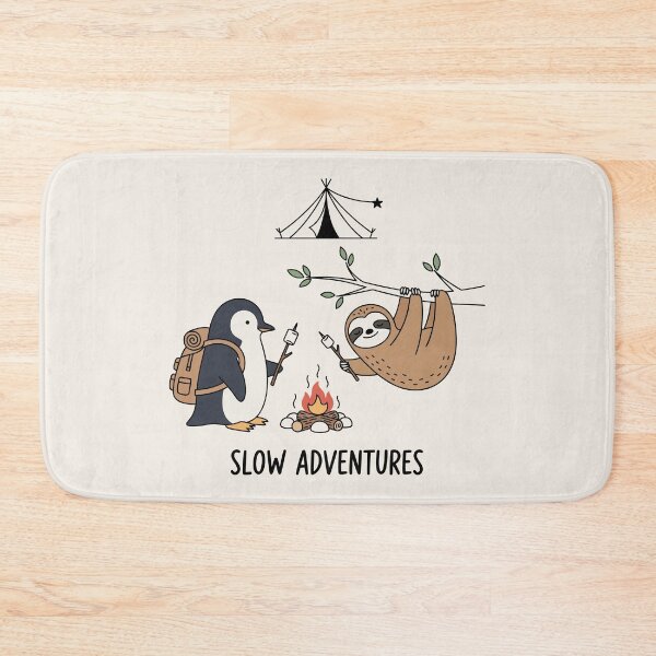 Item preview, Slow Adventures Cute Sloth and Penguin Camping designed and sold by Amir Faysal.